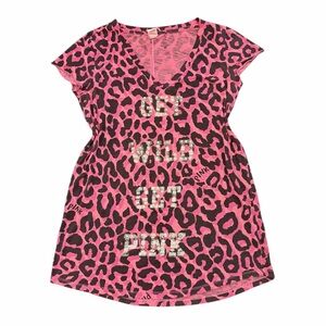 PINK Victoria’s Secret Get Wild Leopard Nightgown Sleep Shirt Pajamas Small Y2K